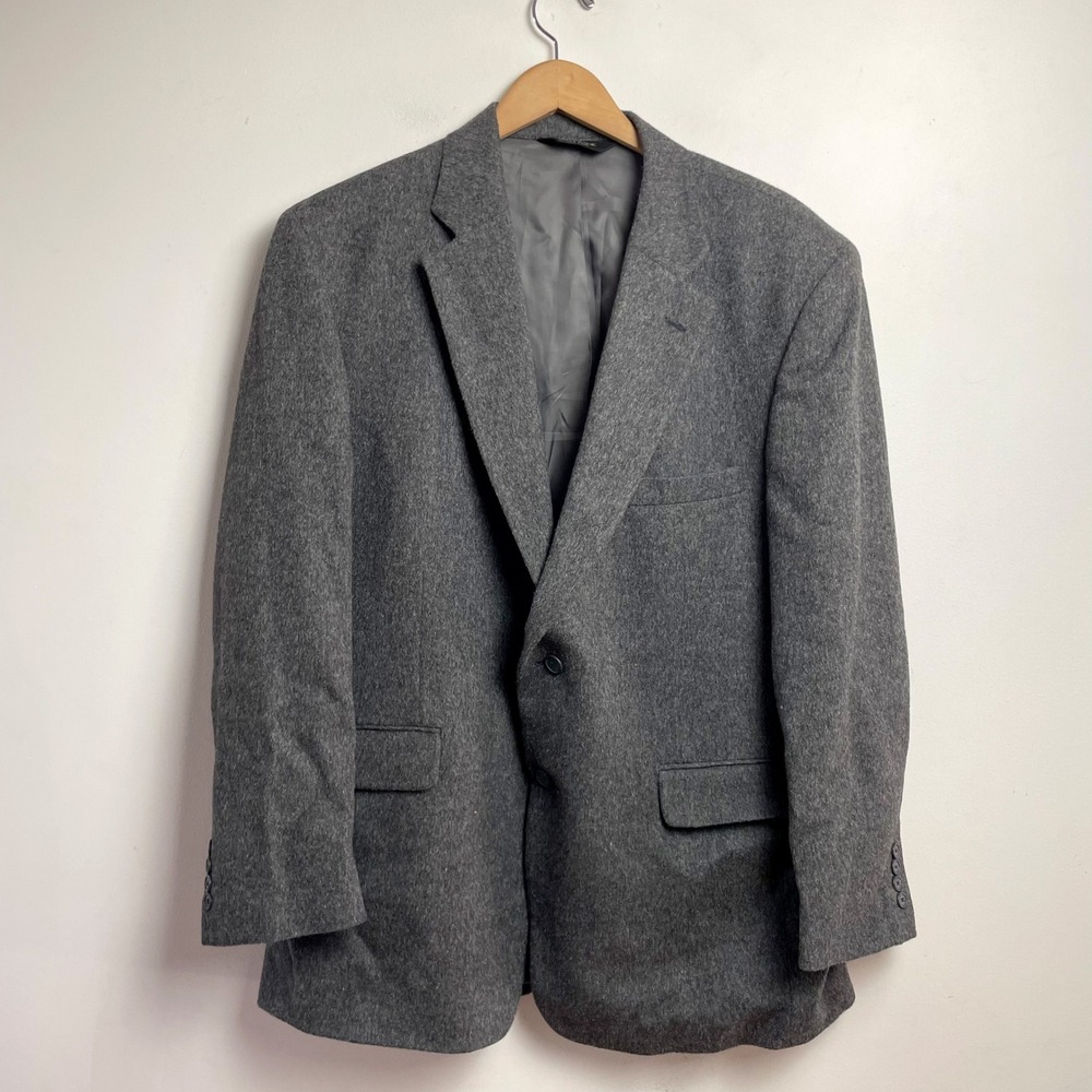 Jos. A. Bank Charcoal Gray Camel Hair Blazer Sport Coat 46R Classic Old Money